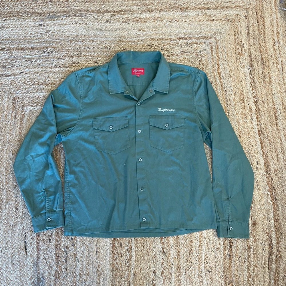 Supreme Green “WASTE” Work Shirt